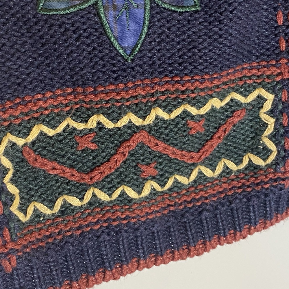 Kathy Ireland Cardigan Womens Small Blue Multi Floral Embroidered Granny Y2K 90s - Picture 9 of 16